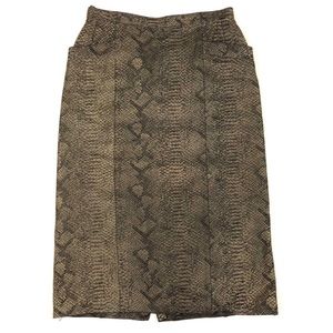 Krizia Vintage 1980s reptile print leather skirt